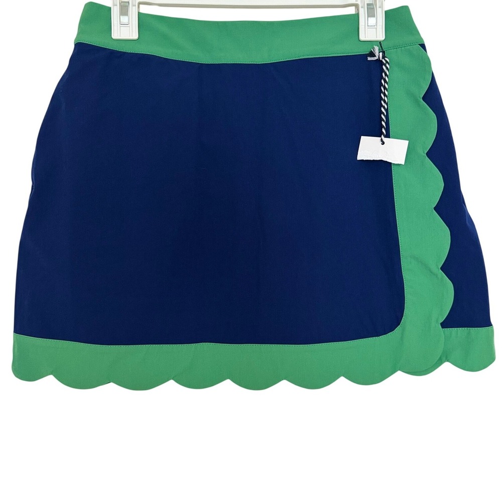 RNWK Golf Skort Blue Green Scalloped Colorblock Athletic Women Size 6